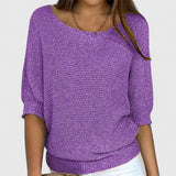 Women's Effortless Knit Sweater in Purple
