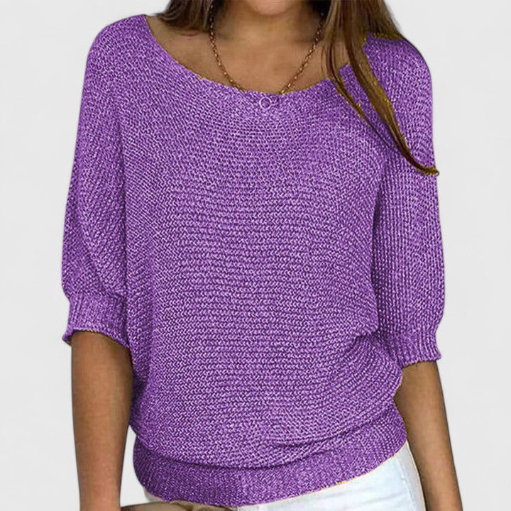 Women's Effortless Knit Sweater in Purple