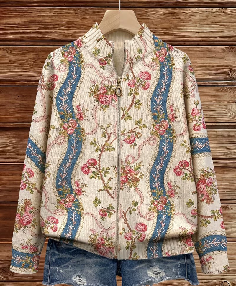 Women's Rose Zip Cardigan, photo 3