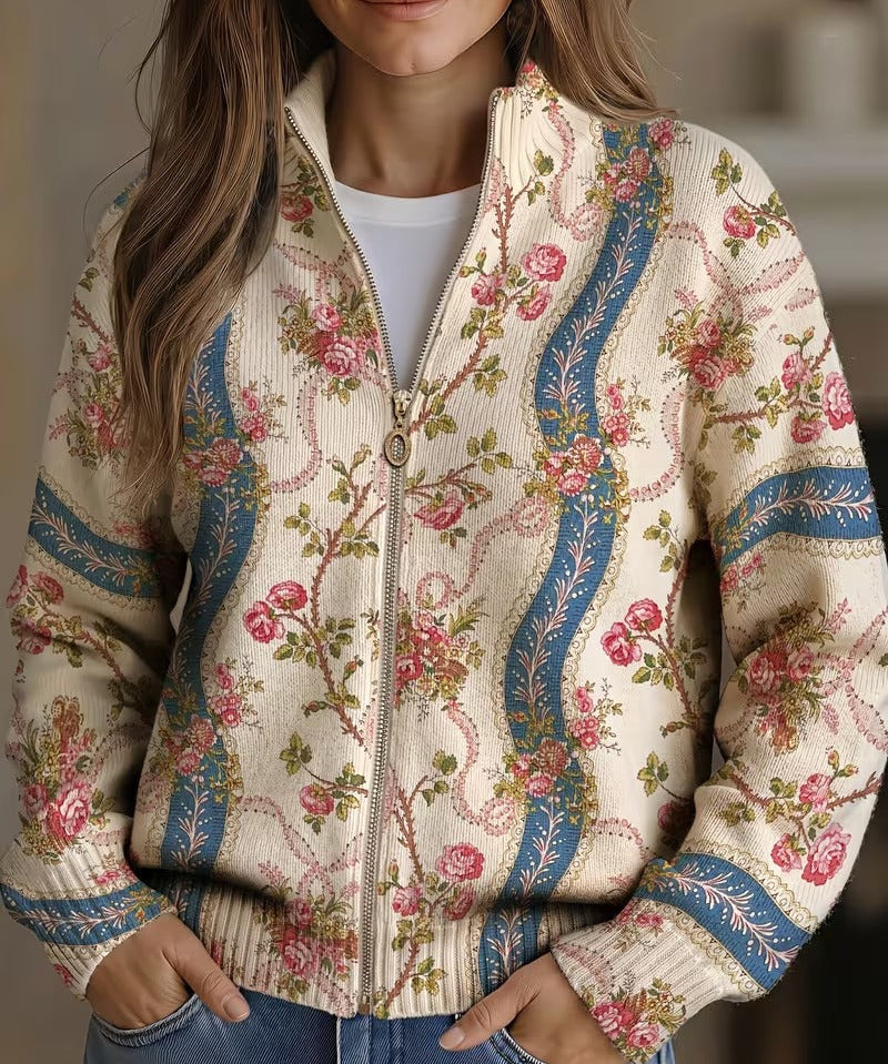 Women's Rose Zip Cardigan