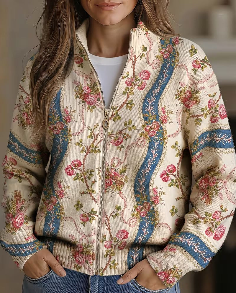 Women's Rose Zip Cardigan
