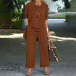 Women's 3 Piece Loose Fit Lounge Set in Brown