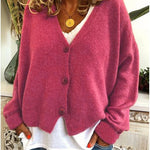 Shannon Knit Cardigan in Red Pink