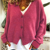 Shannon Knit Cardigan in Red Pink