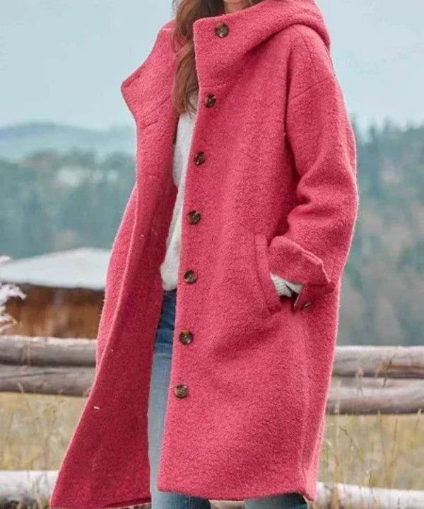 Women's Elegant Wool Jacket in Pink