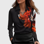 Women's Elegant Blouse – Nova in Black Red