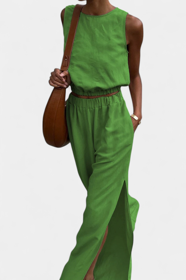 Sleeveless Cotton-Linen Wide-Leg Set, photo 6