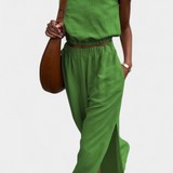 Sleeveless Cotton-Linen Wide-Leg Set, photo 6