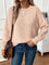 Women's Soft Knit Sweater with Side Slits in Beige