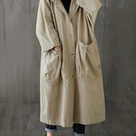 Women's Long Oversized Coat in Beige