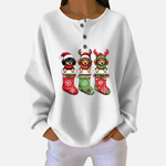 Retro Christmas Sweater Featuring Dog Design in White