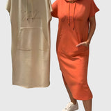 Women's Casual Hoodie Dress in Orange