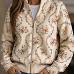 Women's Floral Vine Zip Cardigan