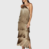 Women's Tassel Dress in Brown