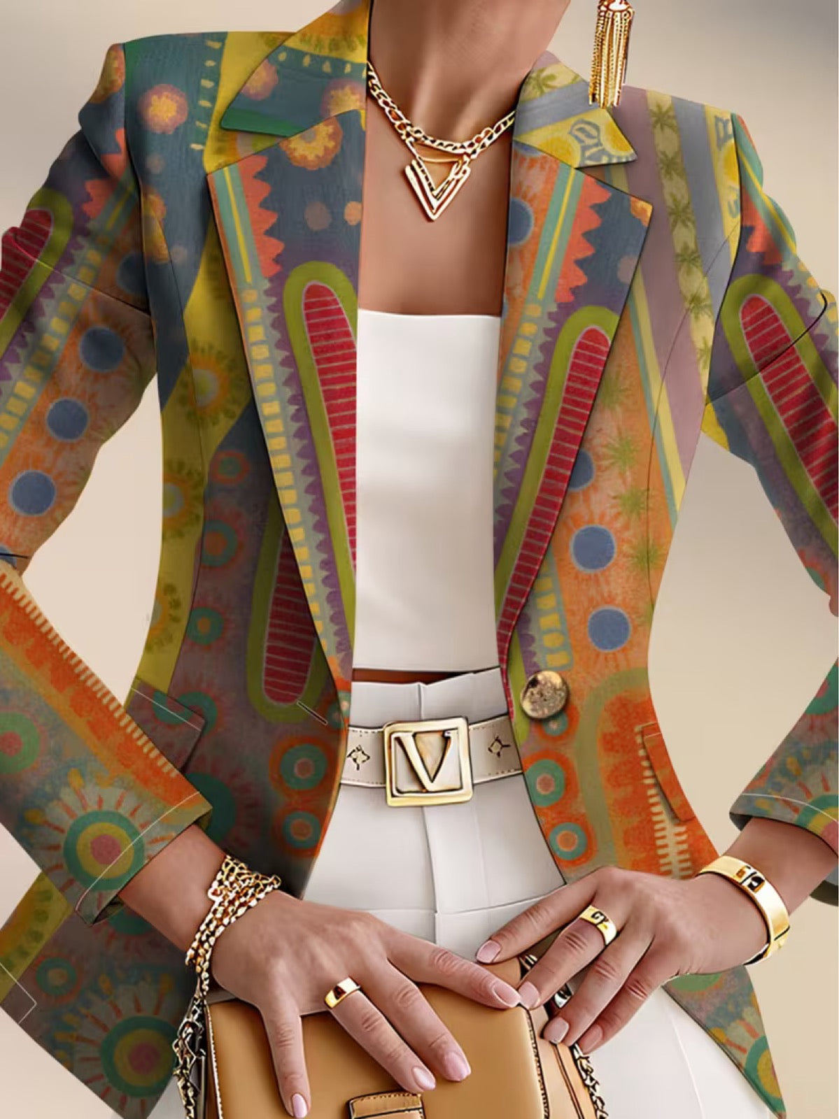 Women's Medallion Print Blazer, photo 6