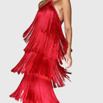Women's Tassel Dress in Red