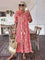 Women's Boho Grace Midi Dress in Red