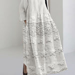 Women's Delicate Lace Midi Dress in White