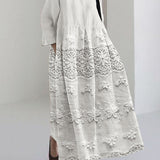 Women's Delicate Lace Midi Dress in White