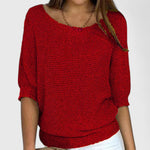 Women's Effortless Knit Sweater in Red