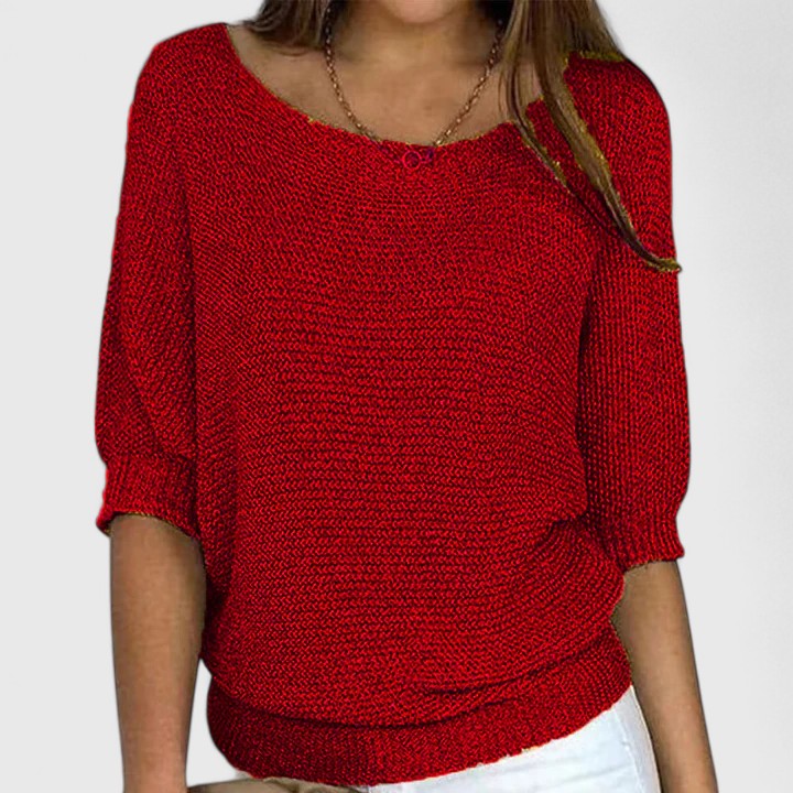 Women's Effortless Knit Sweater in Red