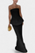 Strapless Bandeau Top with Pleated Skirt Set in Black