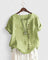 Women's Comfortable Short Sleeve Blouse in Mint Green