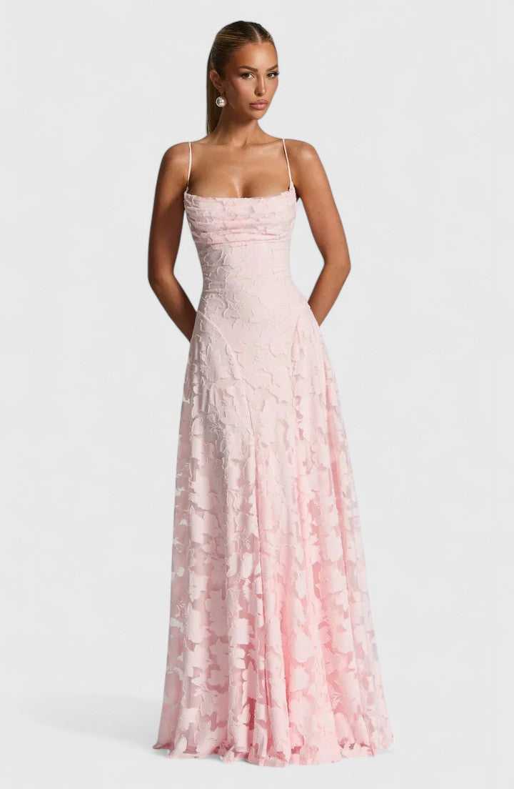 Gwenn Elegant Maxi Dress in Rose