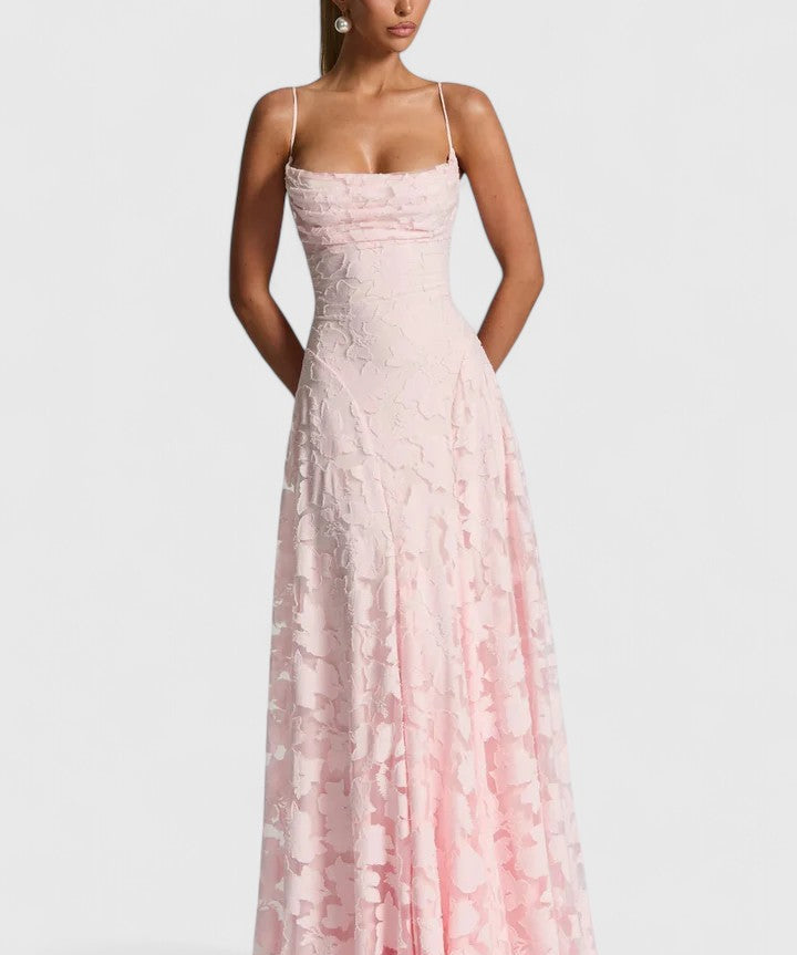 Gwenn Elegant Maxi Dress in Rose