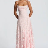 Maevy Elegant Maxi Dress in Pink