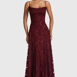 Maevy Elegant Maxi Dress in Cherry