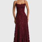 Vaynie Elegant Maxi Dress in Cherry