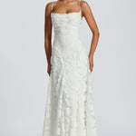 Vaynie Elegant Maxi Dress in Ivory
