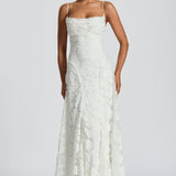 Vaynie Elegant Maxi Dress in Ivory