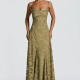 Maevy Elegant Maxi Dress in Sage
