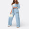 Women's Elegant Casual Outfit in Light Blue
