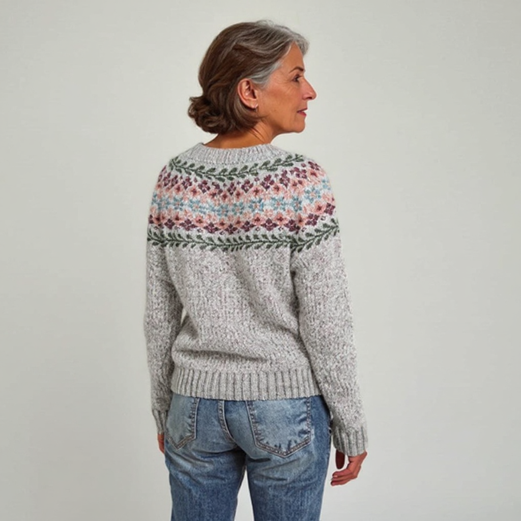 Women's Retro Icelandic Knit Sweater, photo 3