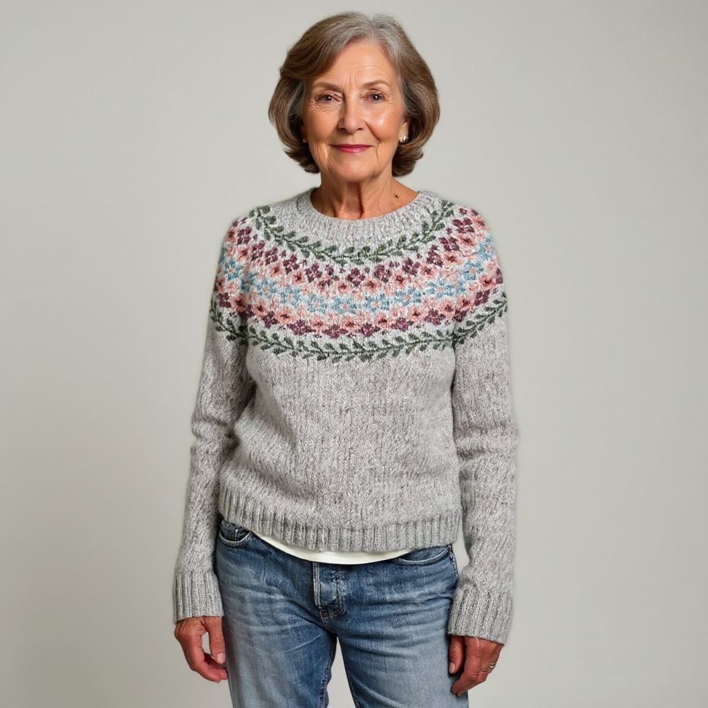 Women's Retro Icelandic Knit Sweater, photo 2
