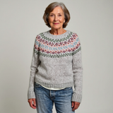 Women's Retro Icelandic Knit Sweater, photo 2
