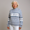 Women's Fair Isle Shawl-Collar Sweater in Blue