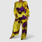 Monica Elegant Two-Piece Set in Lemon Yellow