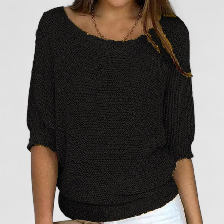 Women's Effortless Knit Sweater in Black