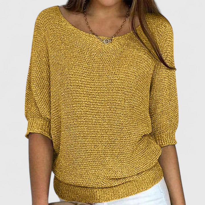 Women's Effortless Knit Sweater in Yellow