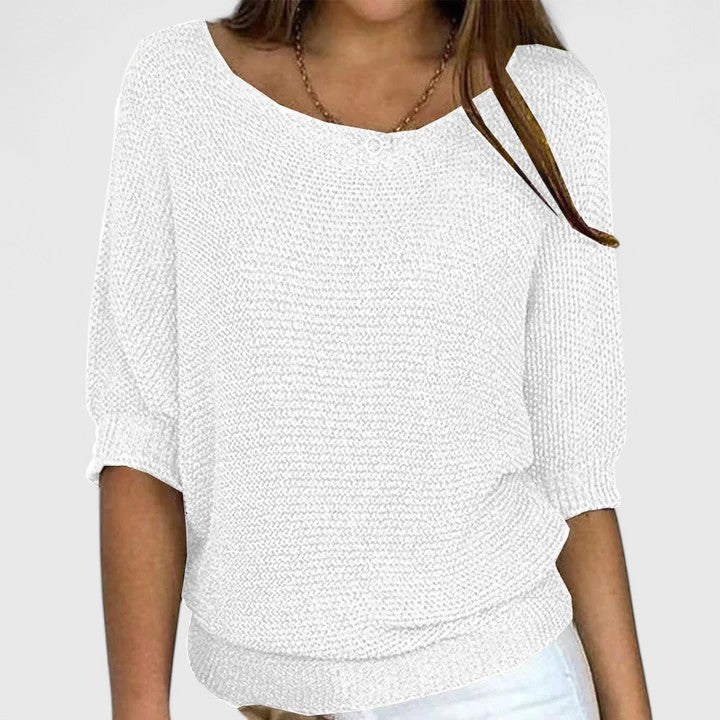 Women's Effortless Knit Sweater in White