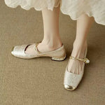 Jacquard Mary Jane Flats with Pearl Strap, photo 11