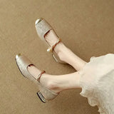 Jacquard Mary Jane Flats with Pearl Strap, photo 12