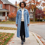 Women's Longline Denim Coat, photo 3