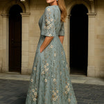 Women's Elegant V-Neck Belted Boho Maxi Dress, photo 3