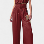 Tailored Top with Pleated Palazzo Pants