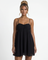 Women's Flowy Babydoll Mini Dress in Black